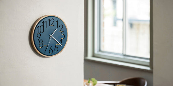Carved Blue Wall Clock