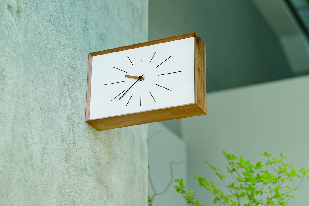 Rectangle Wood Double Side Wall Clock