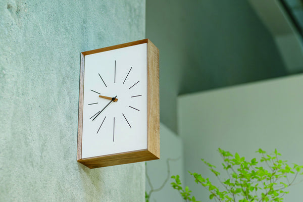 Rectangle Wood Double Side Wall Clock