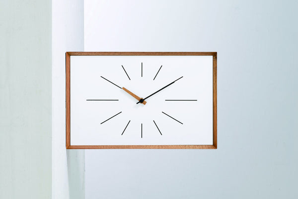 Rectangle Wood Double Side Wall Clock