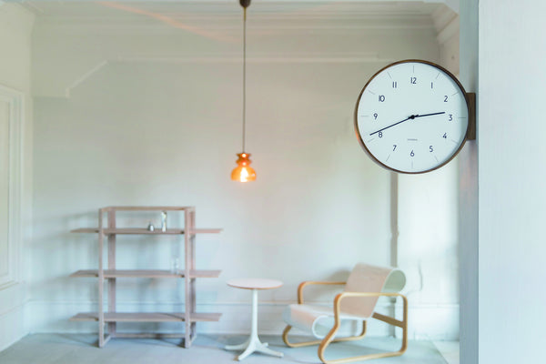 Modern Wood Double Side Wall Clock