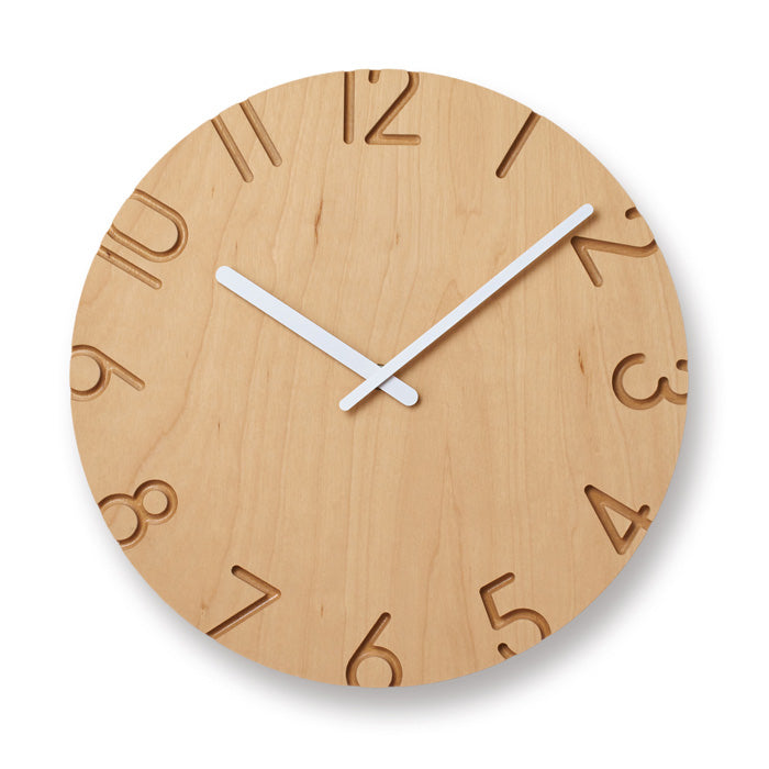 Craved Wood Birch Clock
